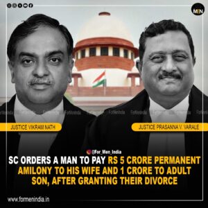 Read more about the article 𝗦𝗖 𝗼𝗿𝗱𝗲𝗿𝘀 𝗮 𝗺𝗮𝗻 𝘁𝗼 𝗽𝗮𝘆 ₹𝟱𝗰𝗿 𝗽𝗲𝗿𝗺𝗮𝗻𝗲𝗻𝘁 𝗮𝗹𝗶𝗺𝗼𝗻𝘆 𝘁𝗼 𝗵𝗶𝘀 𝘄𝗶𝗳𝗲 𝗮𝗻𝗱 ₹𝟭𝗰𝗿 𝘁𝗼 𝗮𝗱𝘂𝗹𝘁 𝘀𝗼𝗻, 𝗮𝗳𝘁𝗲𝗿 𝗴𝗿𝗮𝗻𝘁𝗶𝗻𝗴 𝘁𝗵𝗲𝗶𝗿 𝗱𝗶𝘃𝗼𝗿𝗰𝗲