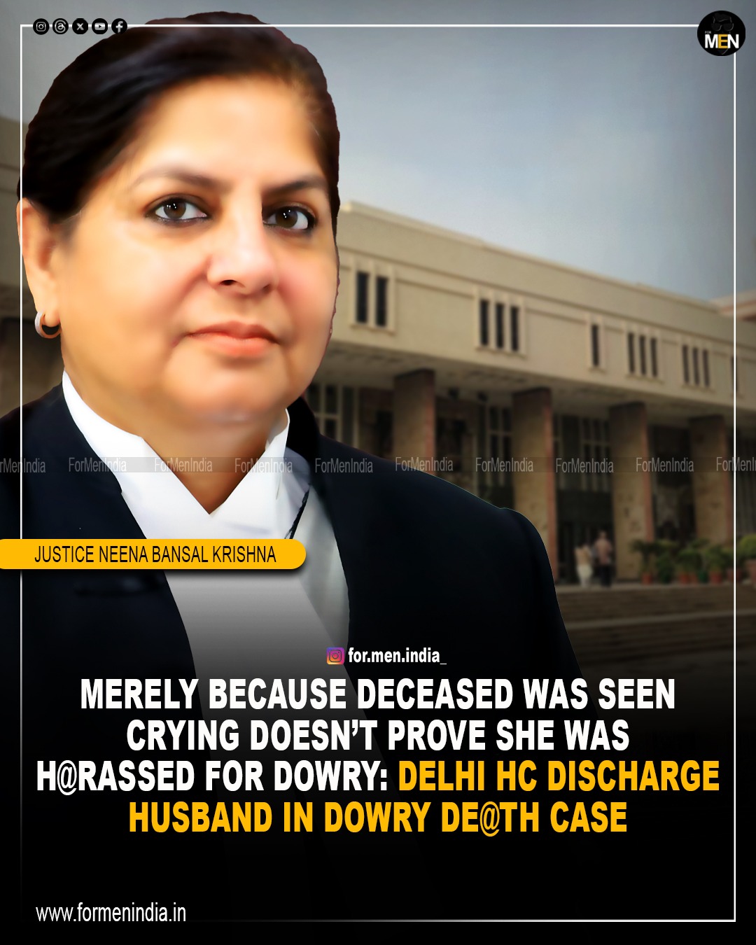 You are currently viewing Merely Because Deceased Was Seen Crying Doesn’t Prove She Was Harassed For Dowry: Delhi HC discharge husband In Dowry Death Case