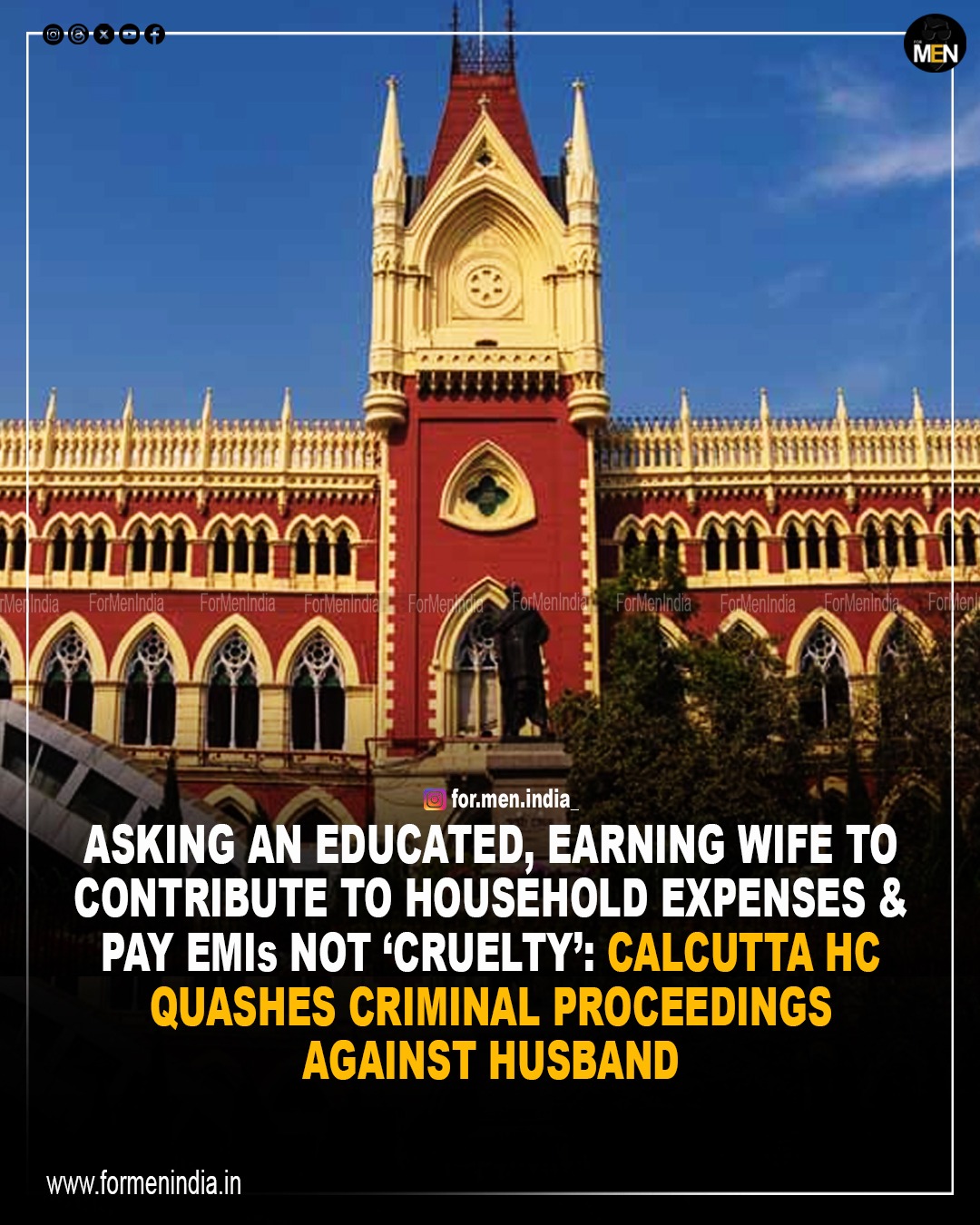 You are currently viewing Asking an Educated, Earning Wife to Contribute to Household Expenses & Pay EMIs Not ‘Cruelty’: Calcutta HC quashes criminal proceedings against husband 