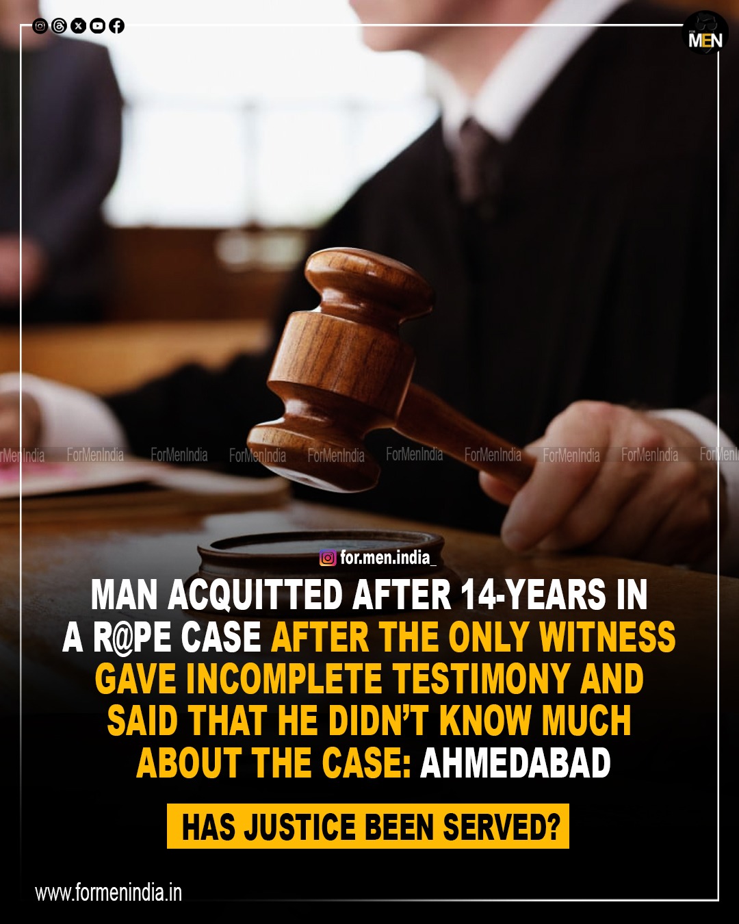 Read more about the article Man acquitted after 14 years in a rape case after the only witness gave incomplete testimony
