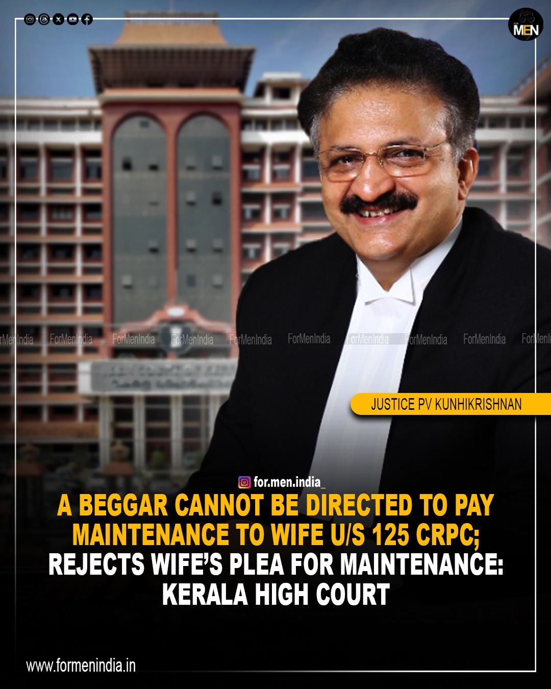 You are currently viewing A Beggar Cannot Be Directed to Pay Maintenance to wife under Section 125 CrPC, rejects wife’s plea for maintenance: Kerala High Court