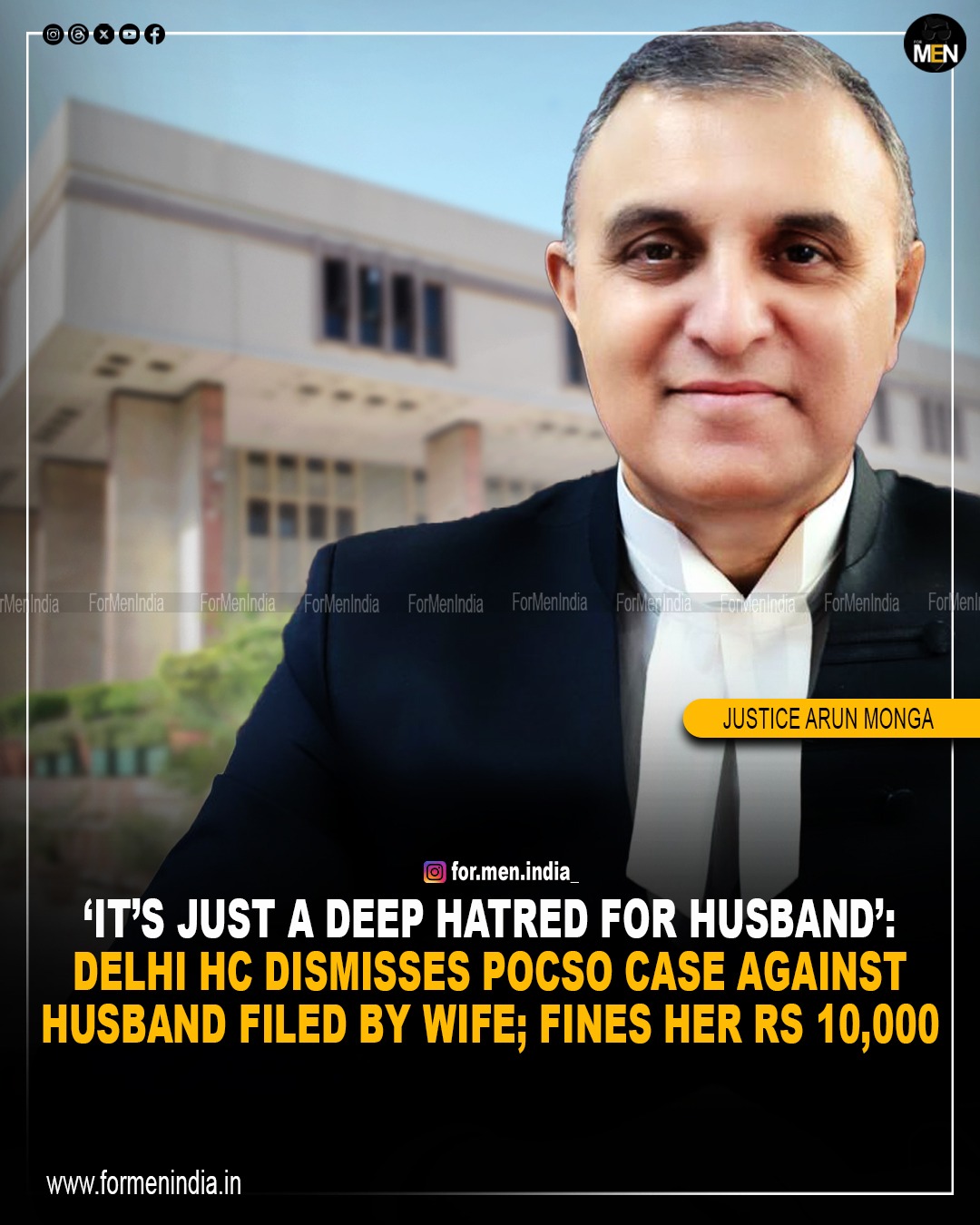 Read more about the article ‘It’s just a deep hatred for husband ‘: Delhi HC dismisses POCSO case against husband filed by wife; fines her ₹10,000 