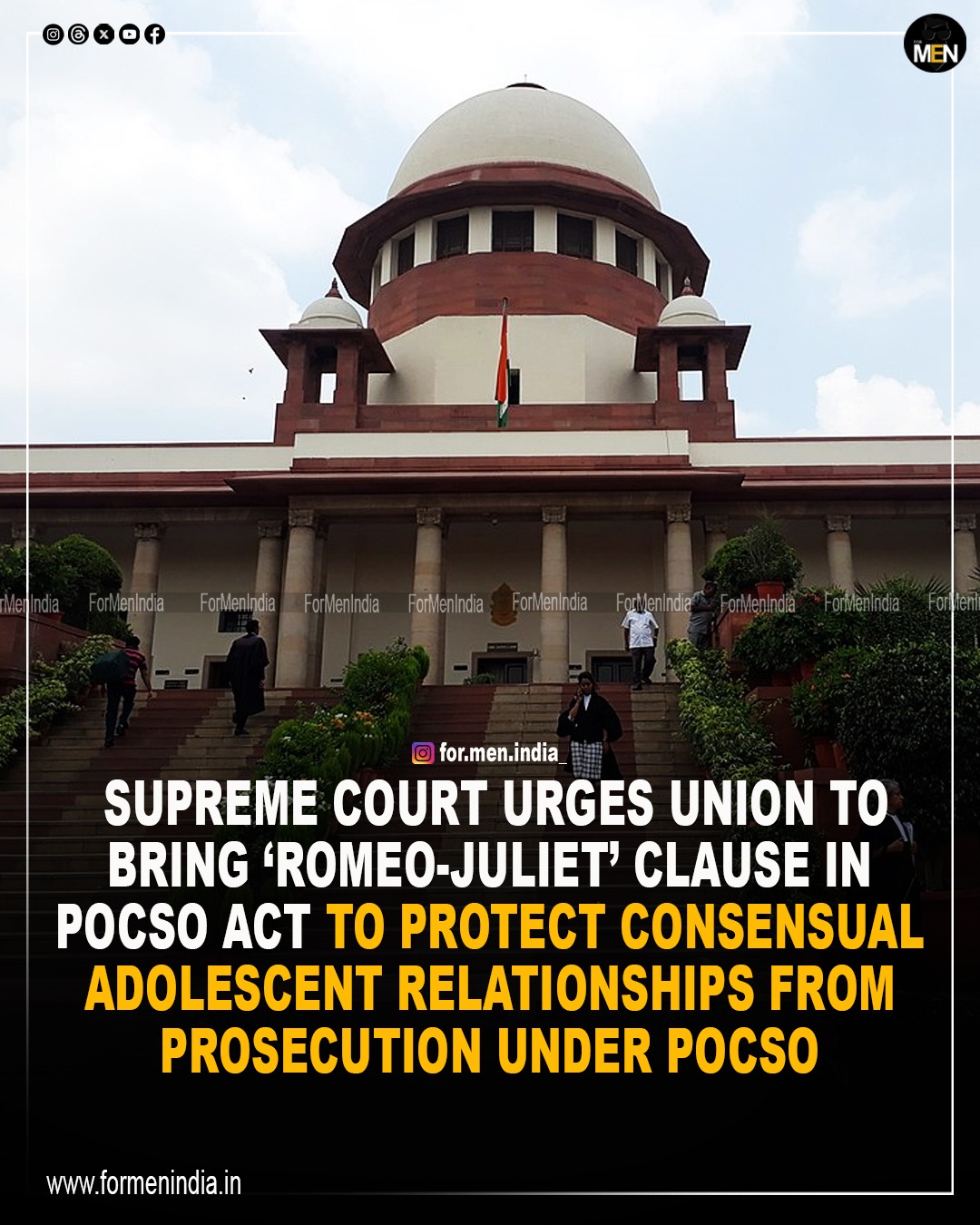 Read more about the article Supreme Court Urges Union To Bring ‘Romeo-Juliet’ Clause In POCSO Act To protect Consensual Adolescent Relationships From Prosecution under POCSO