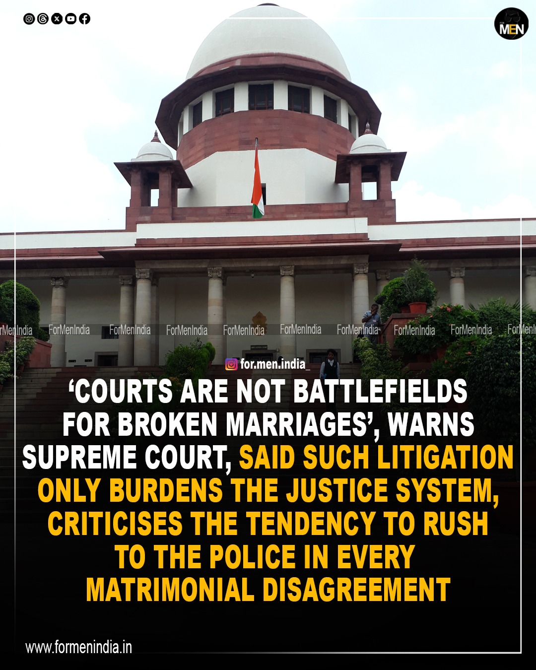 Read more about the article ‘Courts Are Not Battlefields for Broken Marriages,’ warns Supreme Court, said such litigation only burdens the justice system
