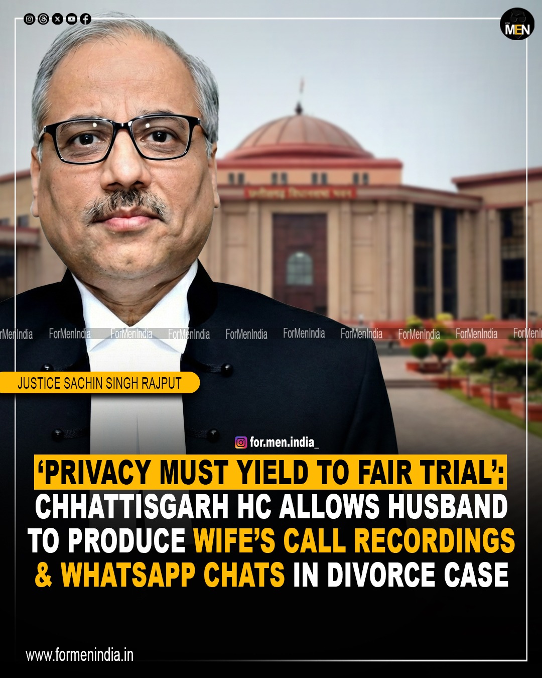 You are currently viewing Privacy Must Yield To Fair Trial’: Chhattisgarh HC Allows Husband To Produce Wife’s Call Recordings & WhatsApp Chats In Divorce Case