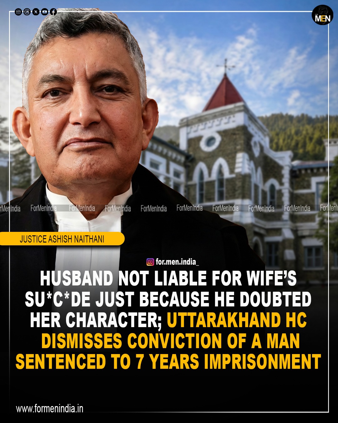 You are currently viewing Husband not liable for wife’s suicide just because he doubted her character; Uttarakhand HC dismisses conviction of a man sentenced to seven years’ imprisonment