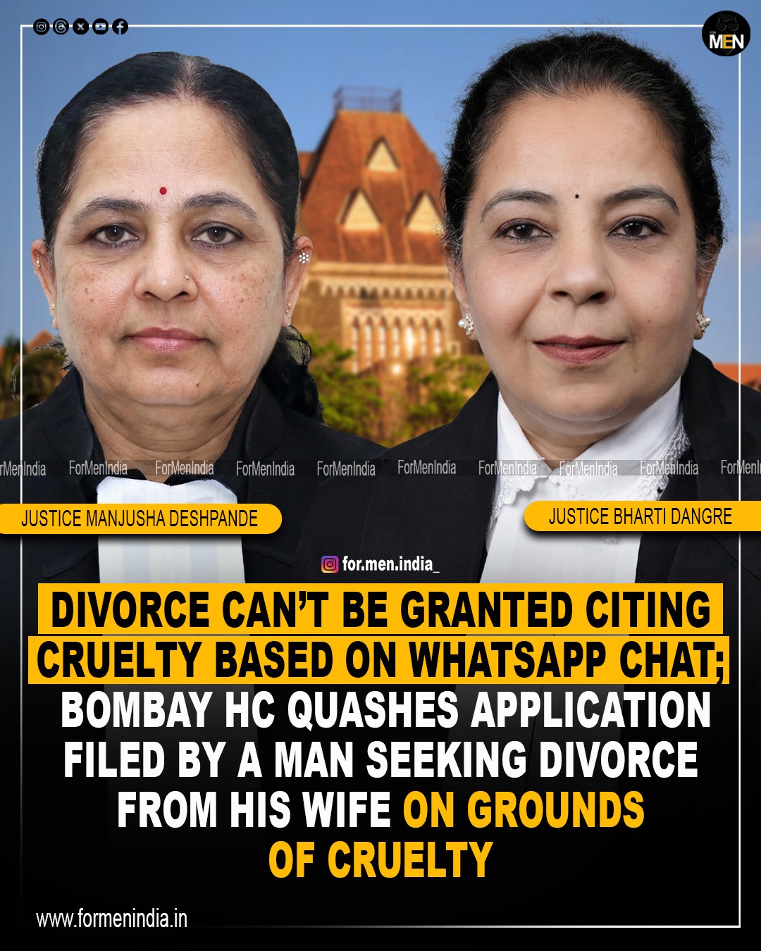 You are currently viewing Divorce Can’t Be Granted Citing Cruelty Based On WhatsApp Chats ; Bombay HC quashes application filed by a man seeking divorce from his wife on grounds of cruelty