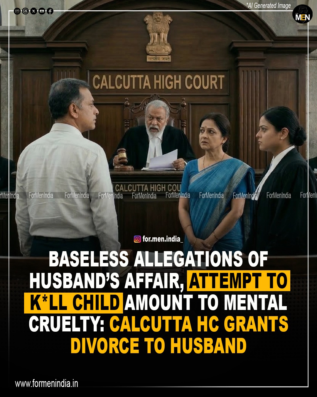 You are currently viewing Baseless Allegations Of Husband’s Affair, Attempt To Kill Child Amount To Mental Cruelty: Calcutta High Court Grants Divorce to husband