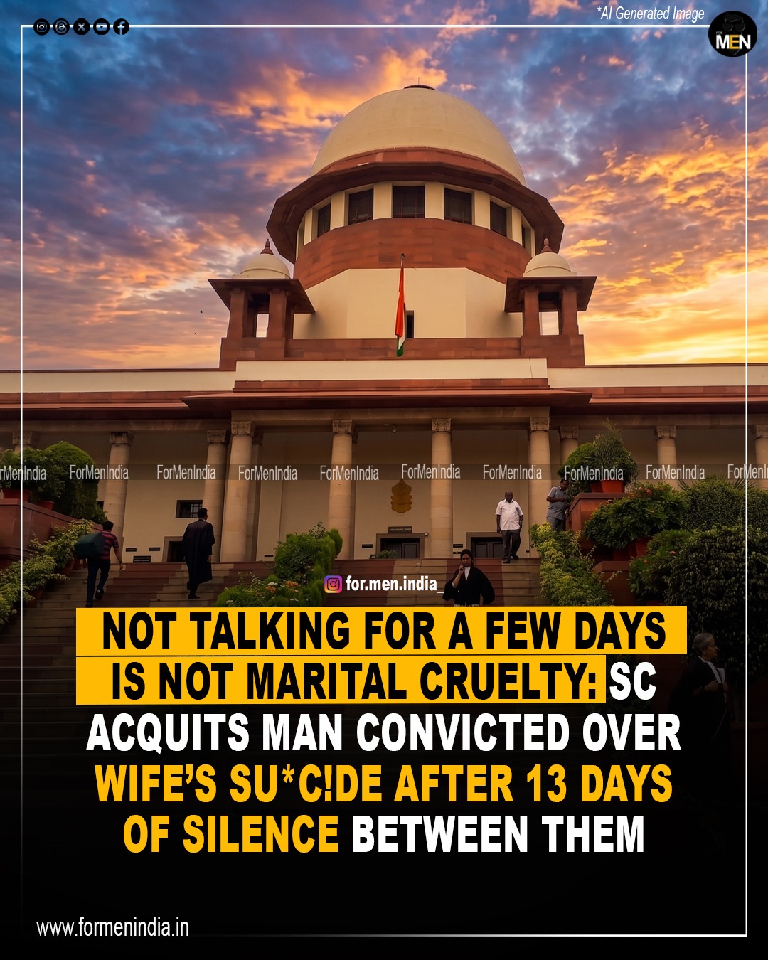 You are currently viewing Not talking for a few days is not marital cruelty: SC acquits man convicted over wife’s suicide after 13 days of silence between them