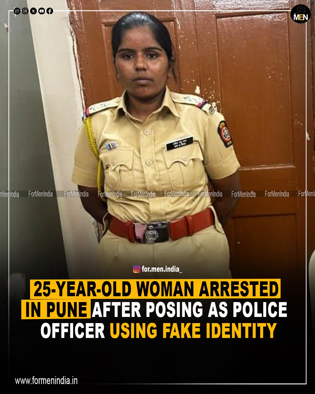 You are currently viewing 25 year old woman arrested In Pune After Posing As Police Officer Using Fake Identity 