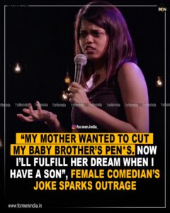 Read more about the article “My mother wanted to cut my baby brother’s penis. Now I’ll fulfill her dream when I have a son”; Female comedian’s joke sparks outrage