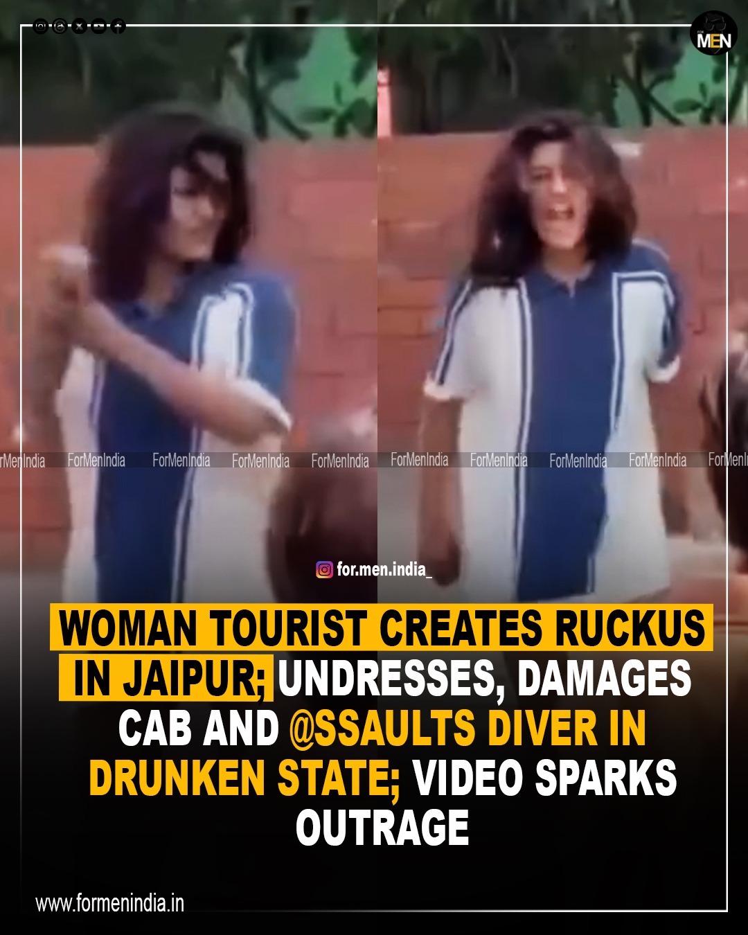 Read more about the article Woman tourist creates ruckus in Jaipur; undresses, damages cab and assaults driver in drunken state