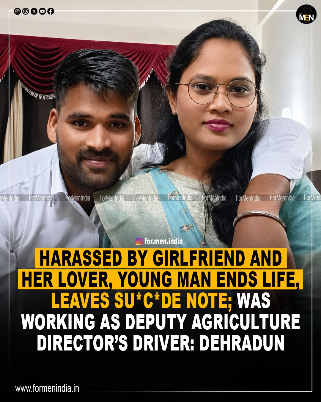 Read more about the article Harassed by Girlfriend and Her Lover, Young Man ends life, Leaves Suicide Note; was working as  Deputy Agriculture Director’s Driver : Dehradun