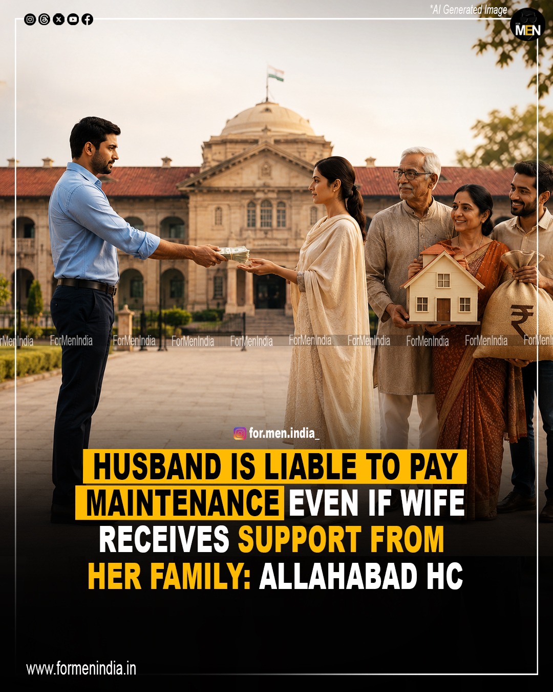 You are currently viewing Husband liable to pay maintenance even if wife is receiving support from her parents : Allahabad High Court