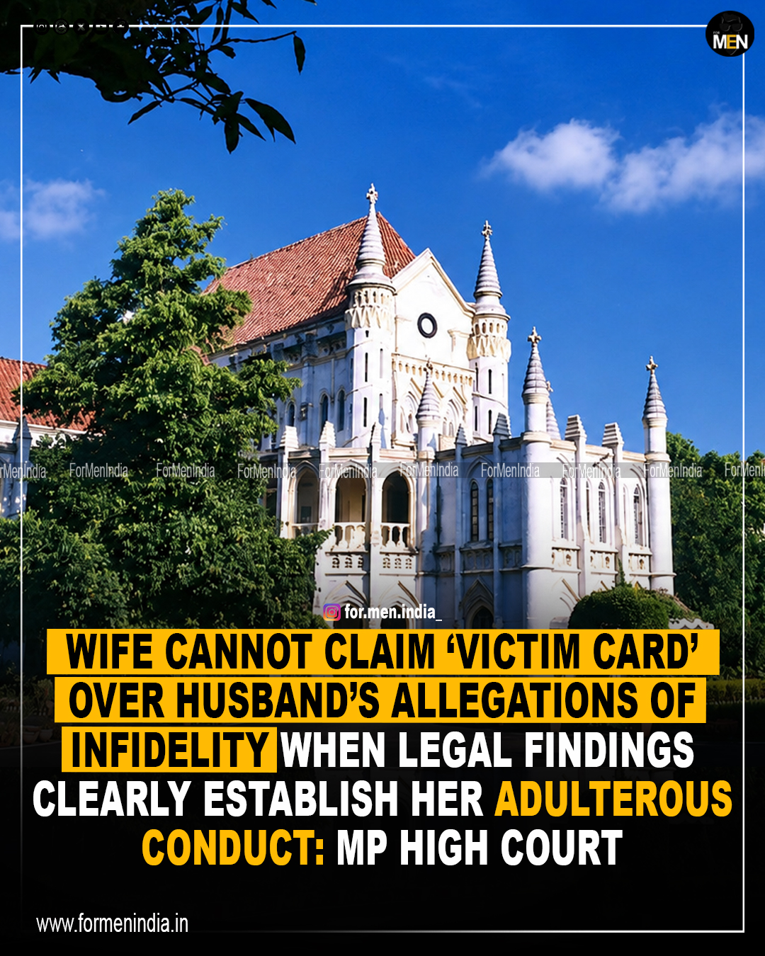 Read more about the article Wife Cannot Claim ‘Victim Card’ Over Husband’s Allegations of Infidelity When Legal Findings Clearly Establish Her Adulterous act: MP HC