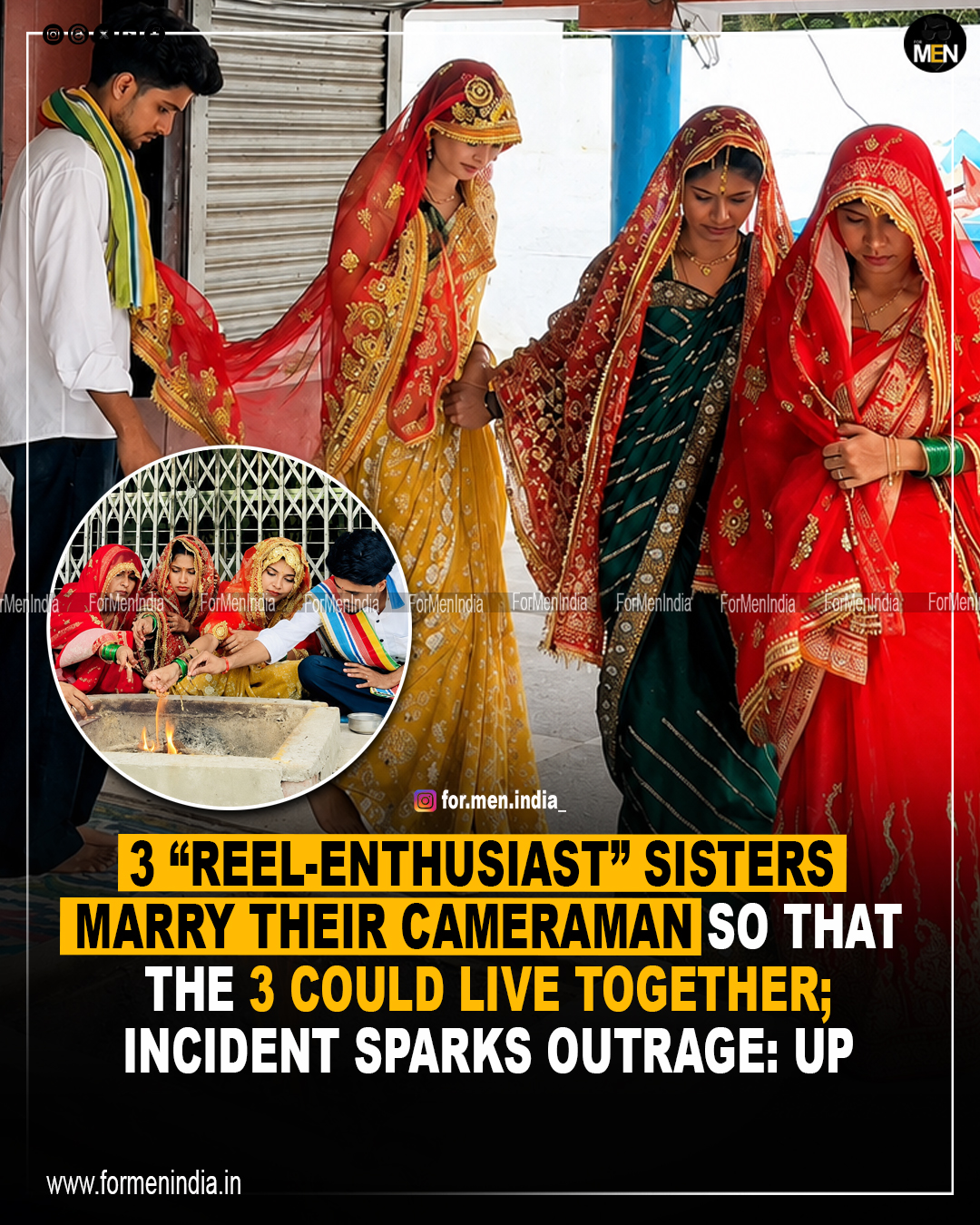 Read more about the article Three “reel-enthusiast” sisters marry their cameraman so that the three could live together; incident sparks outrage