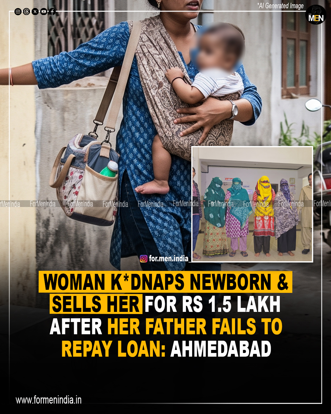 Read more about the article Woman kidnaps newborn & sells her for Rs 1.5 lakh after her father fails to repay loan : Ahmedabad