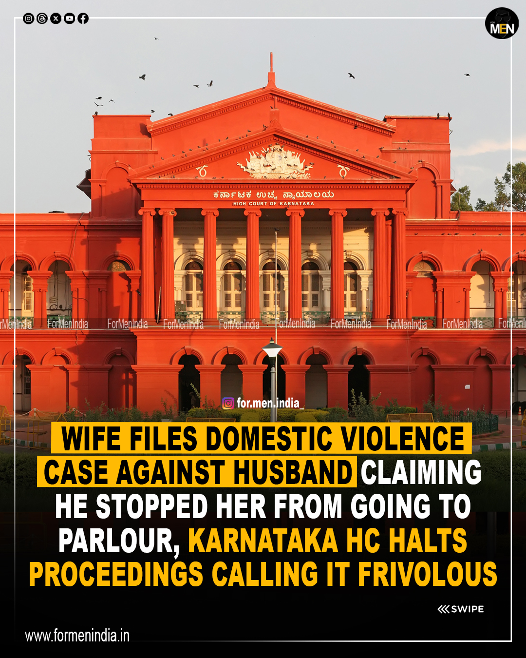 Read more about the article Wife files domestic violence case against husband claiming he stopped her from going to parlour, Karnataka HC halts proceedings calling it frivolous