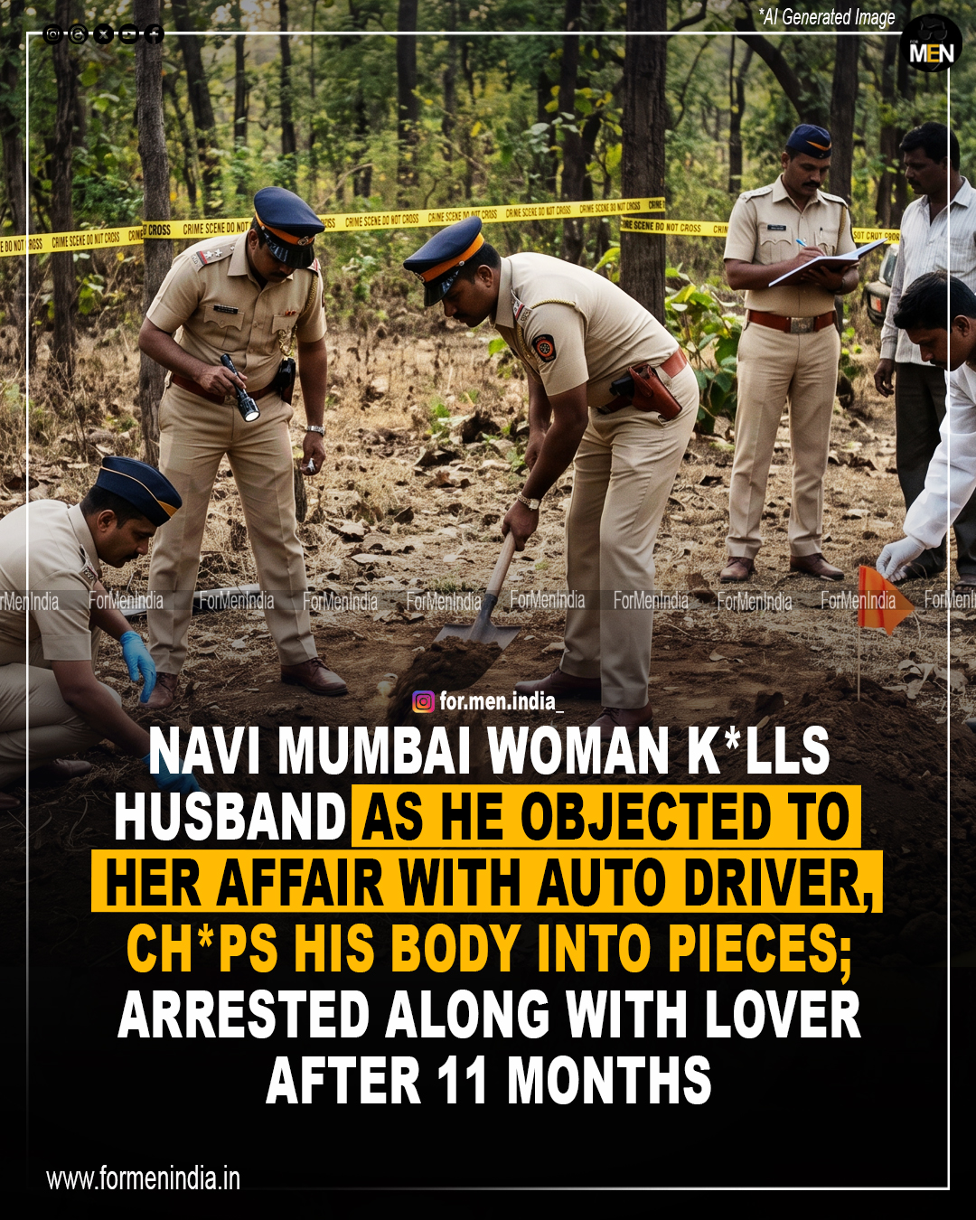 You are currently viewing Navi Mumbai woman kills husband as he objected to her affair with auto driver, chops his body into pieces; arrested along with lover after 11 months