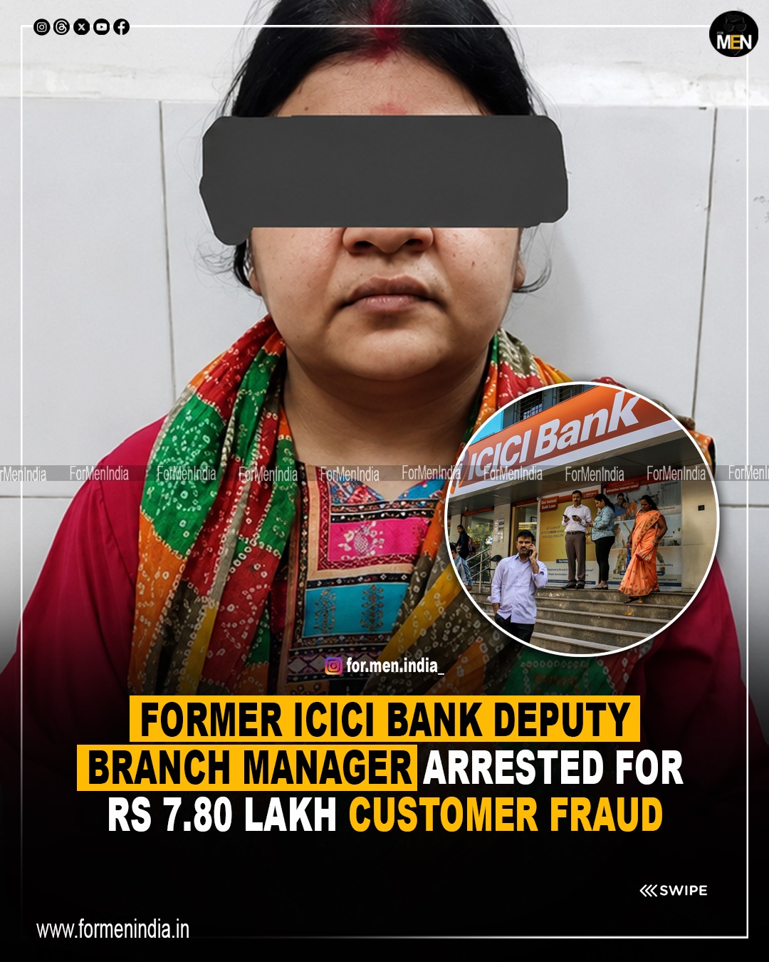Read more about the article Former ICICI Bank Deputy Branch Manager Arrested for Rs 7.80 Lakh Customer Fraud