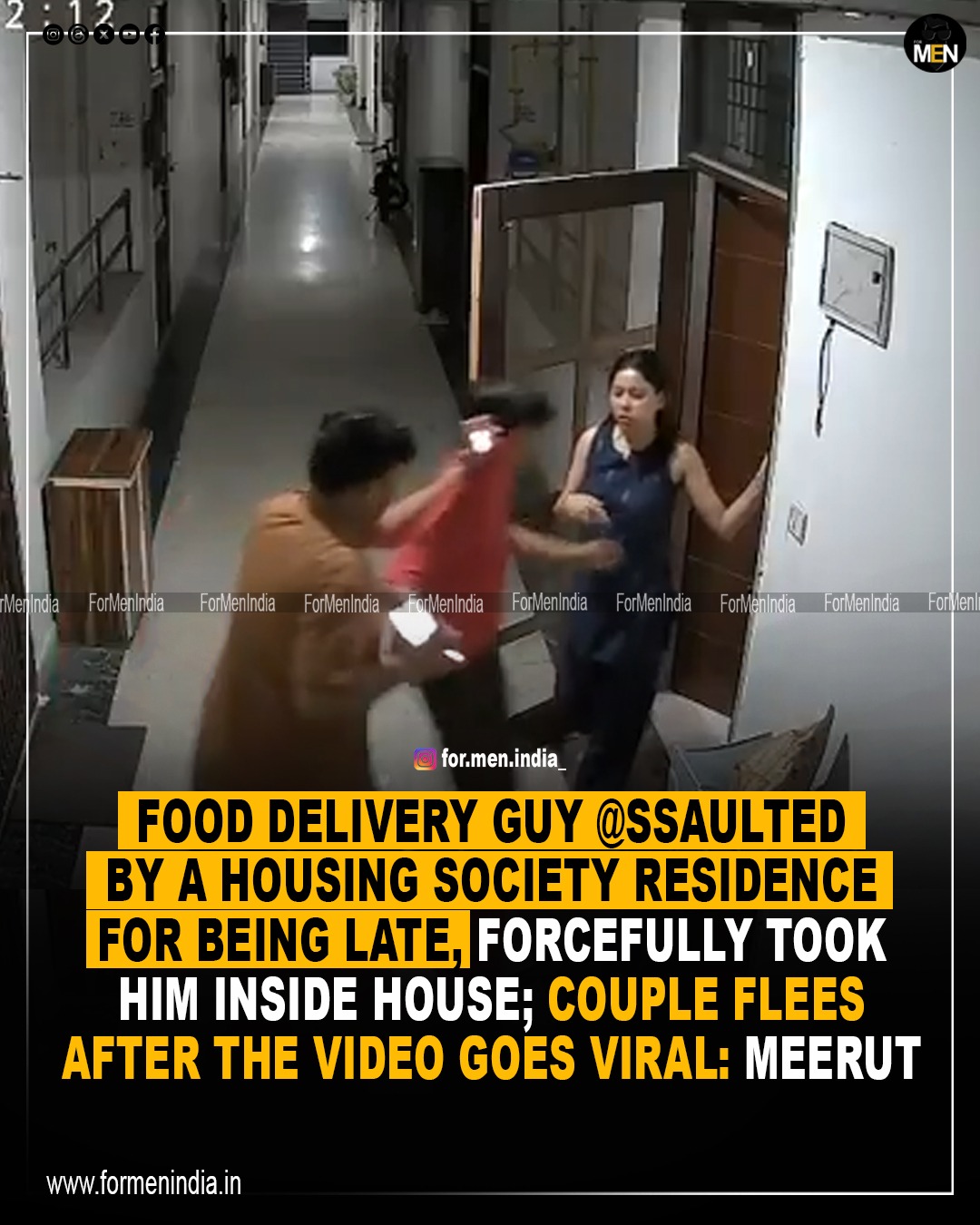 You are currently viewing Delivery guy assaulted by resident over delay in delivery,cctv footage goes viral: Meerut