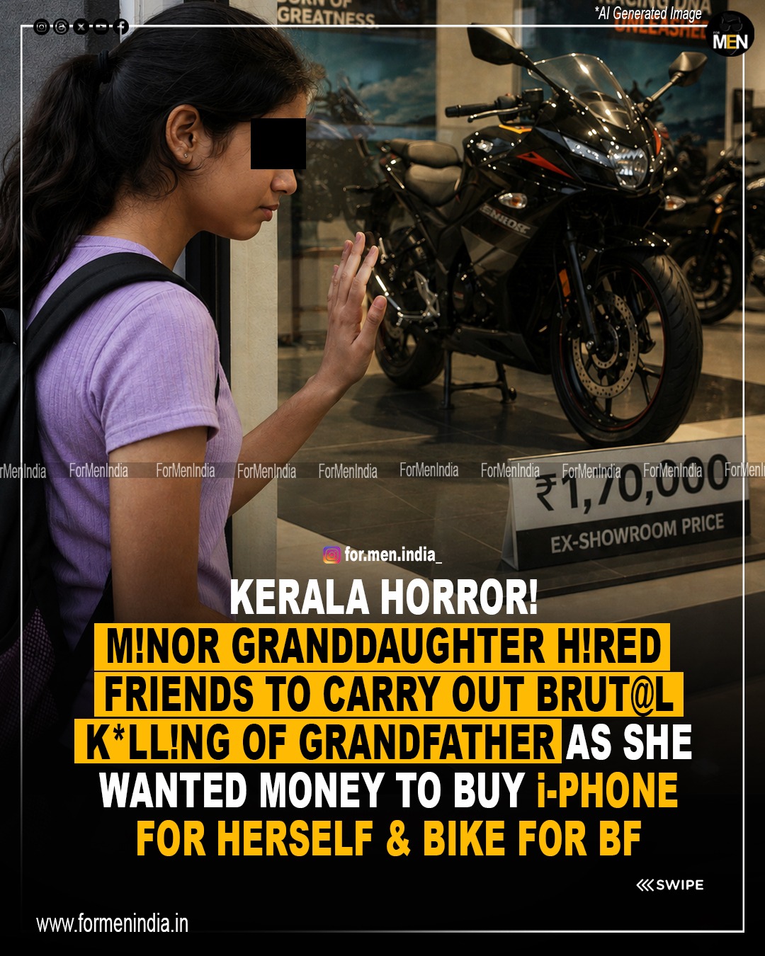 You are currently viewing Kerala Horror! Minor granddaughter hired friends to carry out brutal killing of grandfather as she wanted money to buy i-phone for herself & bike for bf