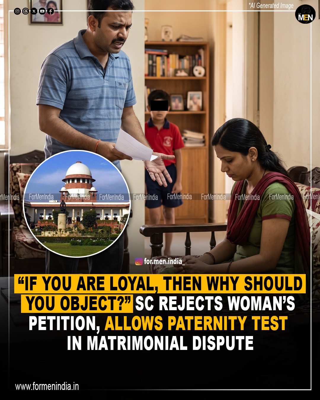 You are currently viewing “If you are loyal, then why should you object?” SC rejects woman’s petition, allows paternity test in matrimonial dispute