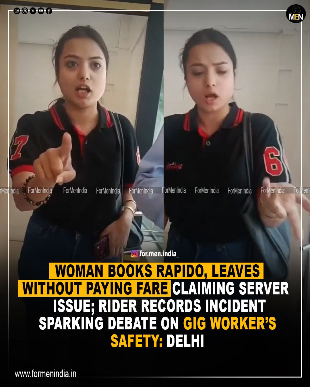 Read more about the article Female passenger refuses to pay ₹186 Rapido fare, rider confronts her, video sparks concern : Delhi