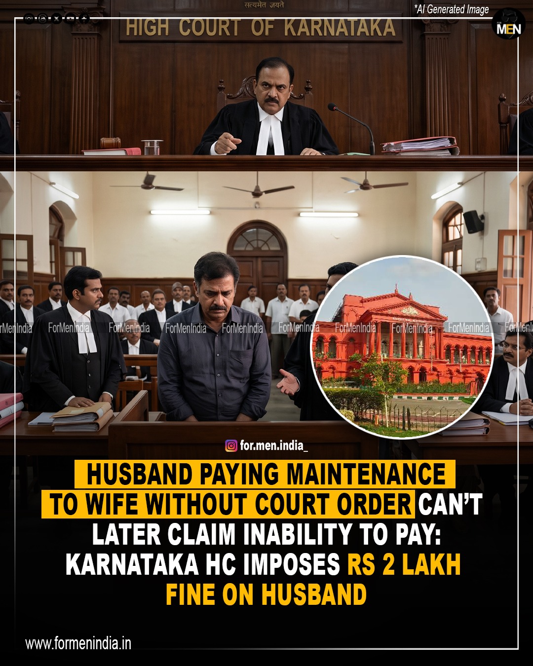 Read more about the article Husband Paying Maintenance To Wife Without Court Order Can’t Later Claim Inability To Pay: Karnataka High Court Imposes ₹2 Lakh Fine on husband