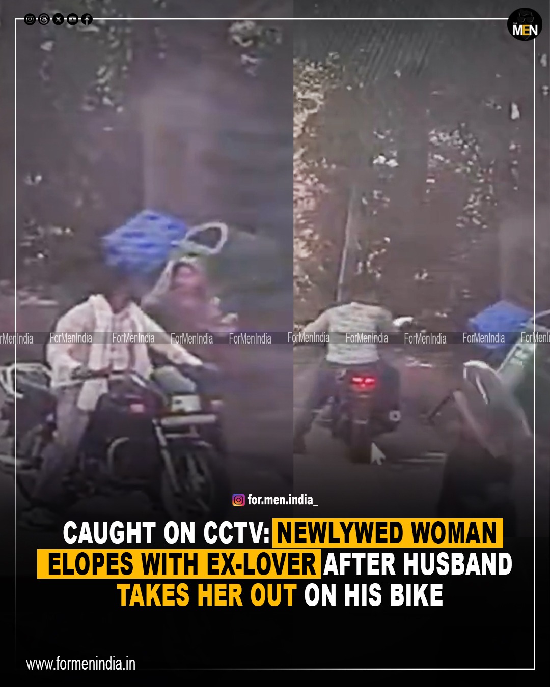 Read more about the article Caught on CCTV: Newlywed Woman Elopes With Ex-Lover After Husband Takes Her Out on His Bike